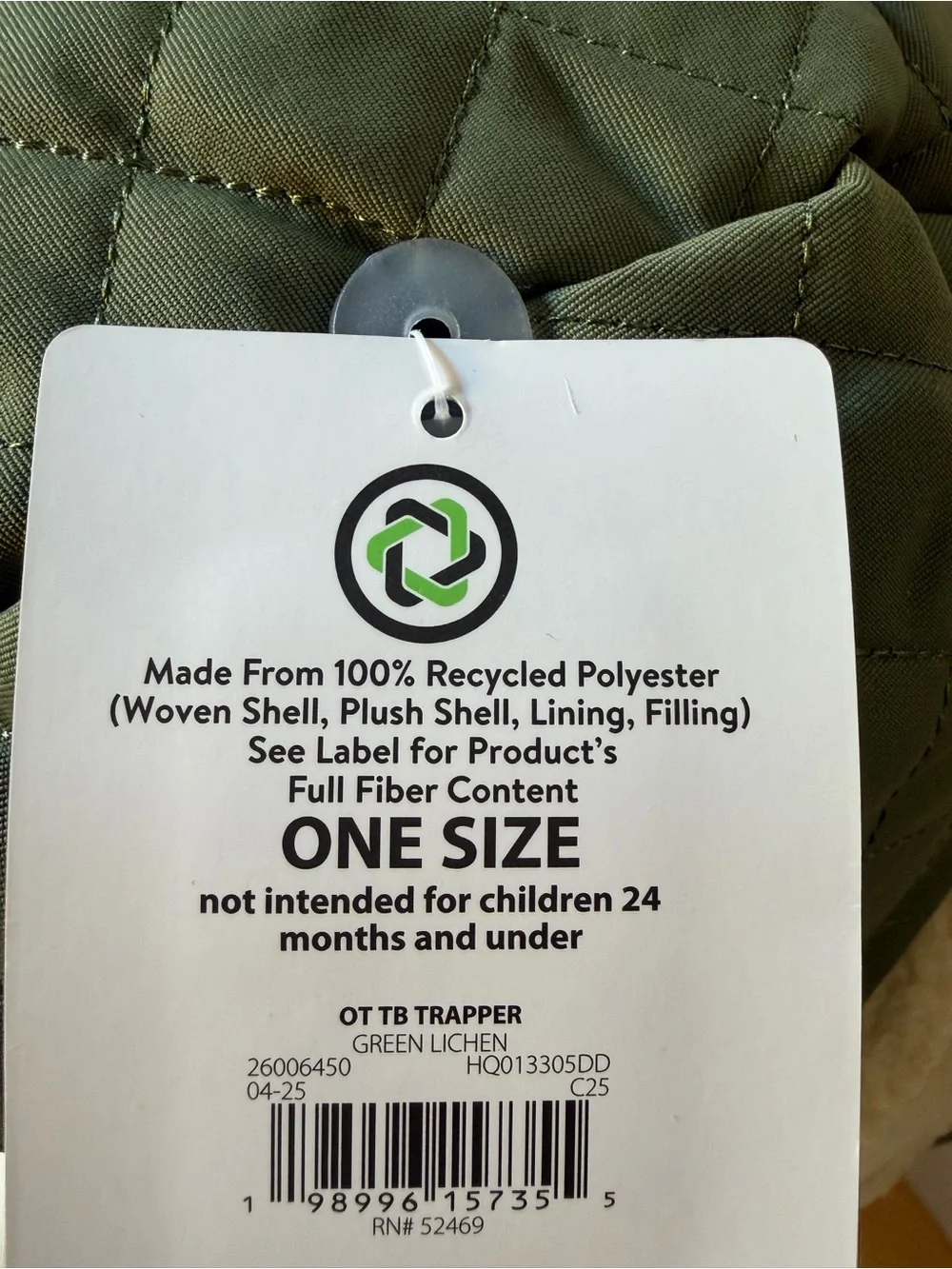 NWT Green Lichen Ozark Trail Toddler Trapper Hat Green One Size Aviator Sherpa